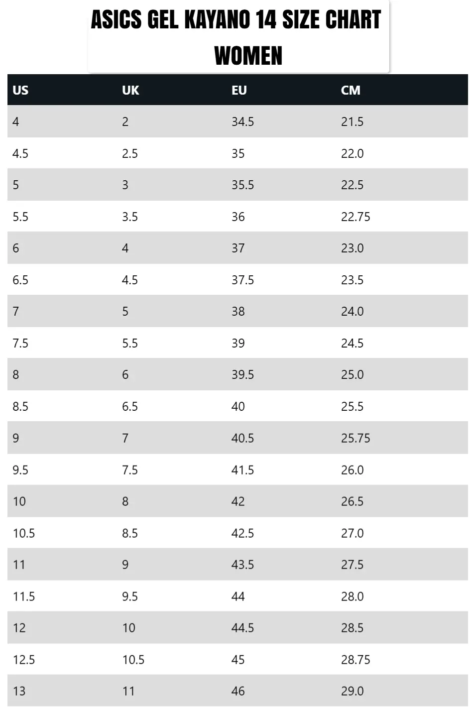 Asics-Gel-Kayano-14-women's-Size-Chart