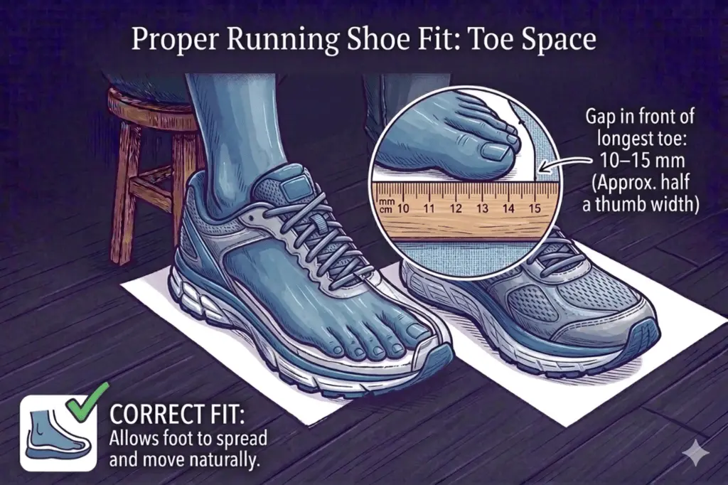 leave-toe-room-of-around-10–15-mm-between-the-longest-toe-and-the-front-of-running-shoe