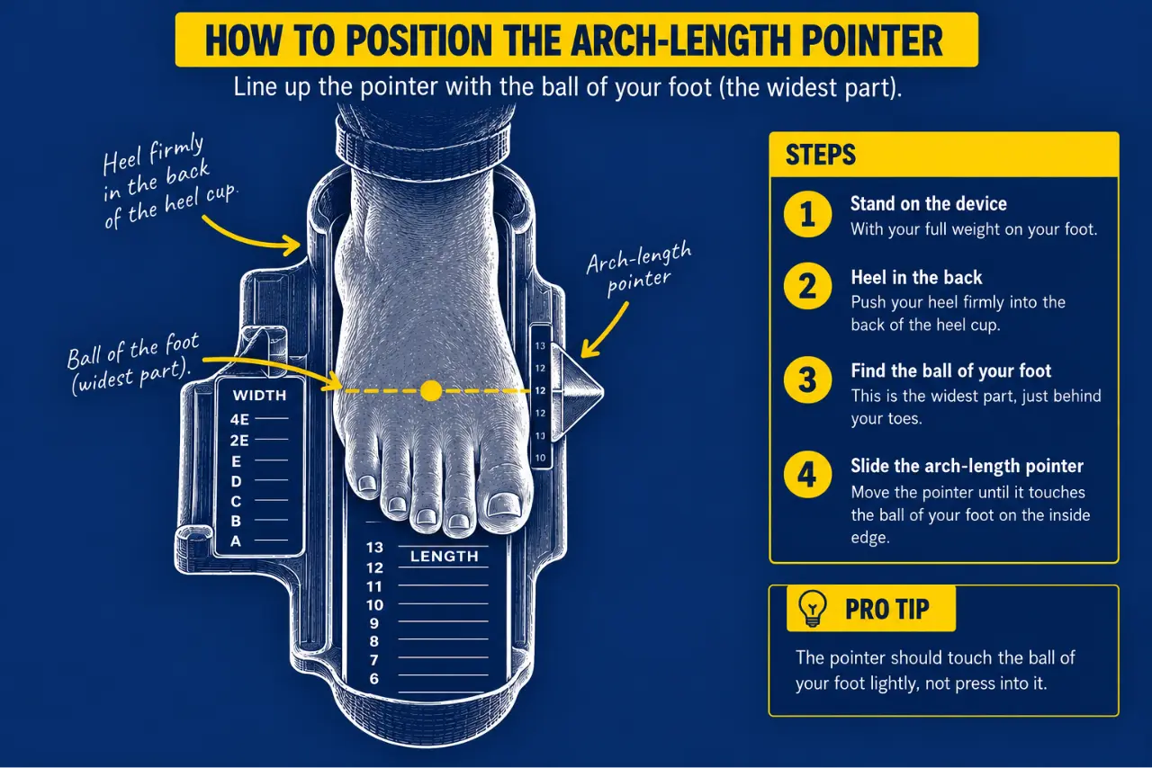 how-to-psition-the-arch-length-pointer-on-the-brannock-device