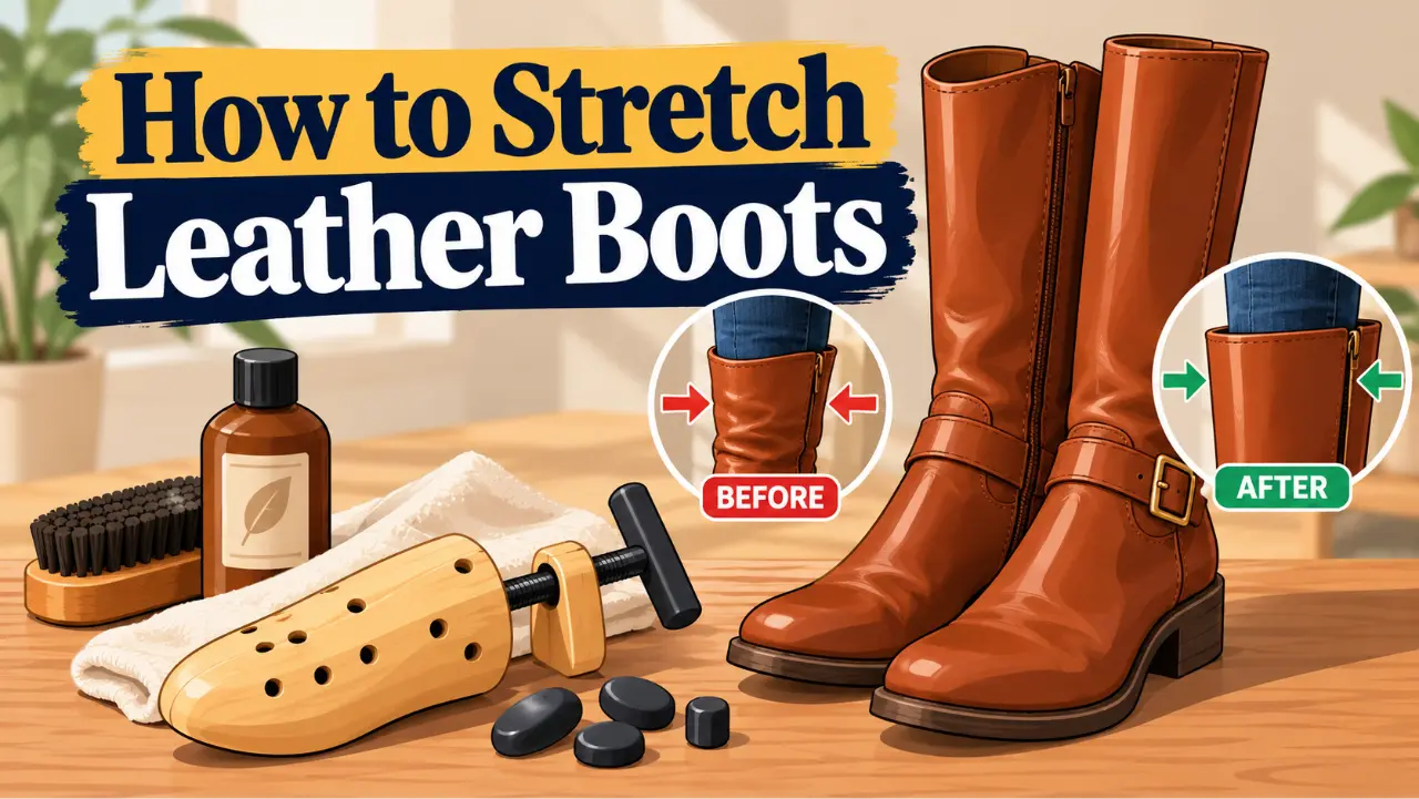 How to stretch leather boots using a boot stretcher and other methods to create more room in tight areas around the foot and calf.